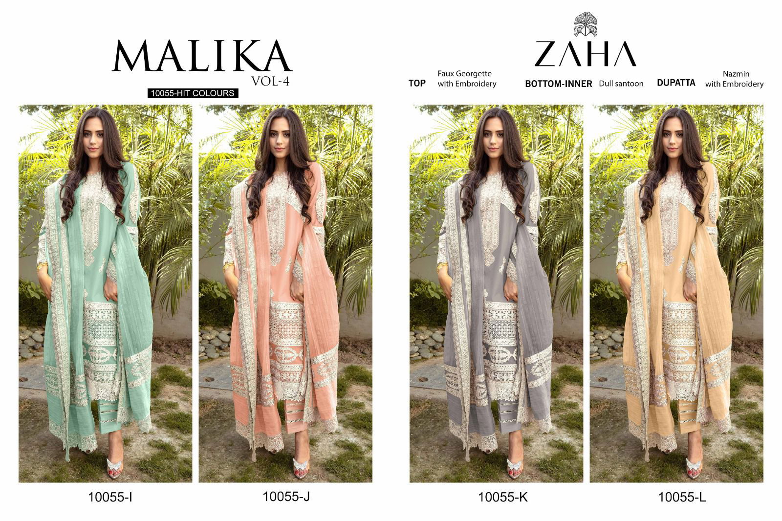 Malika Vol 4 By Zaha Designer Pakistani Suits Catalog
